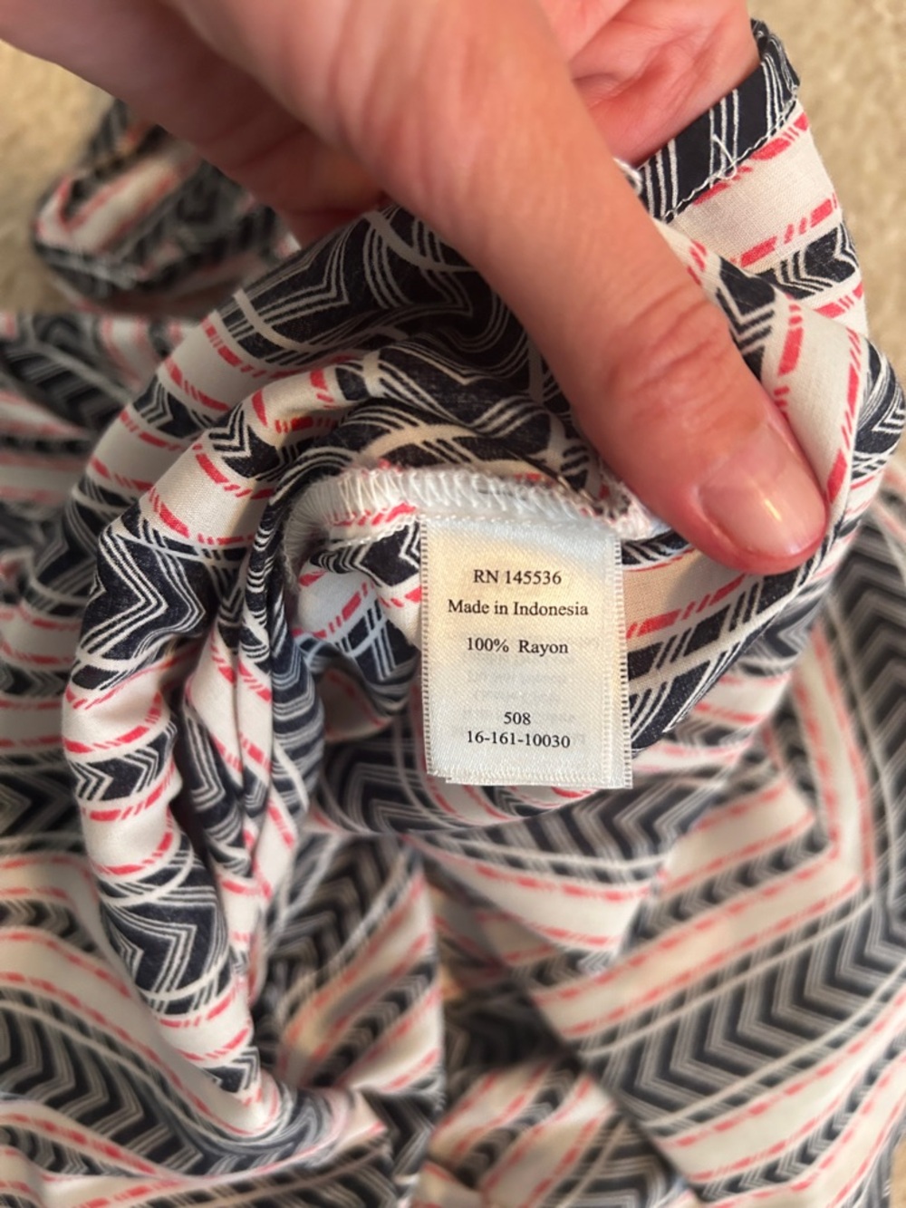 Coldwater Creek Black, White & Pink Chevron-Striped Blazer - Picture 6 of 7